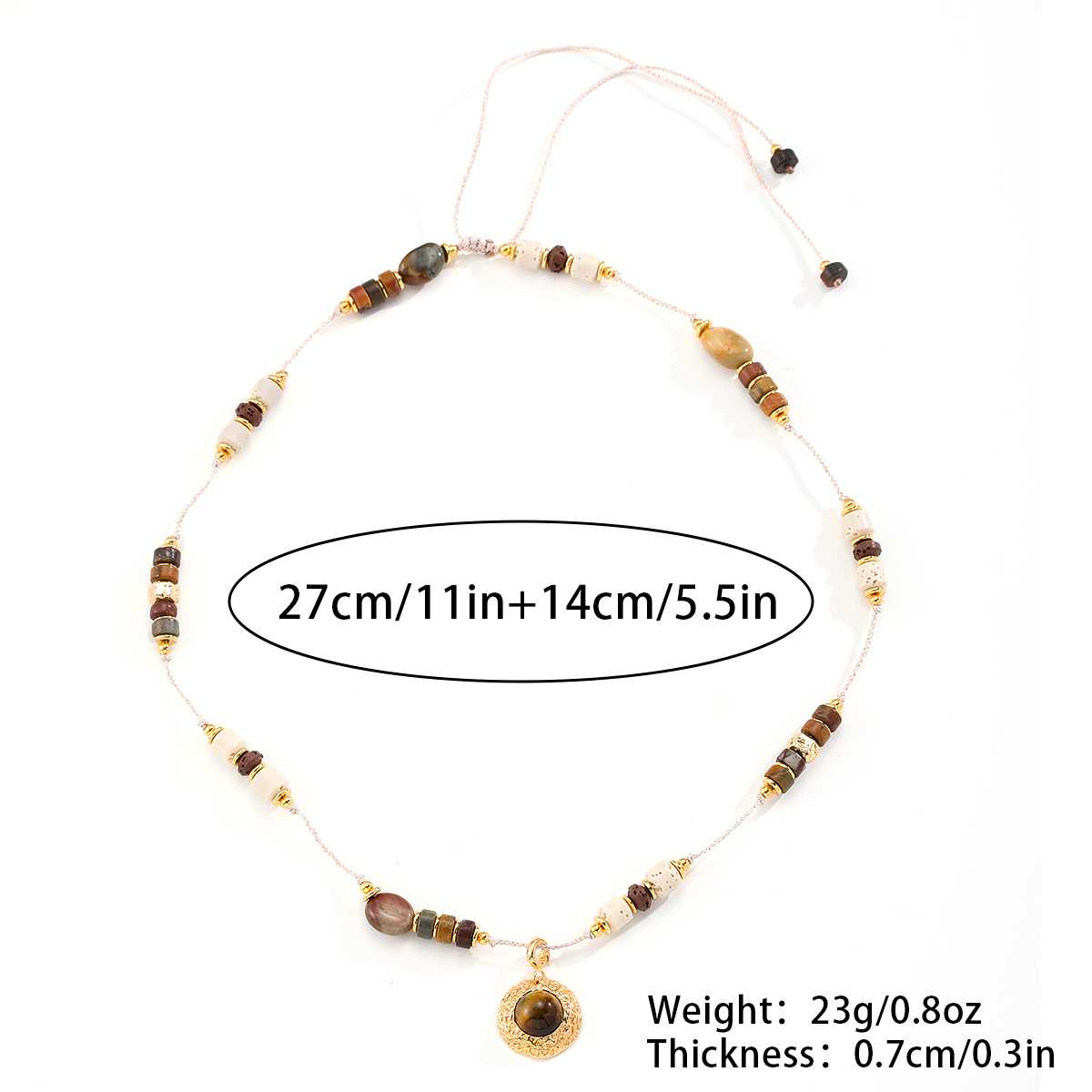 Nasha Cross-border best-selling high-end Maillard amber beaded long necklace accessory for women, natural stone necklace for women pic 2