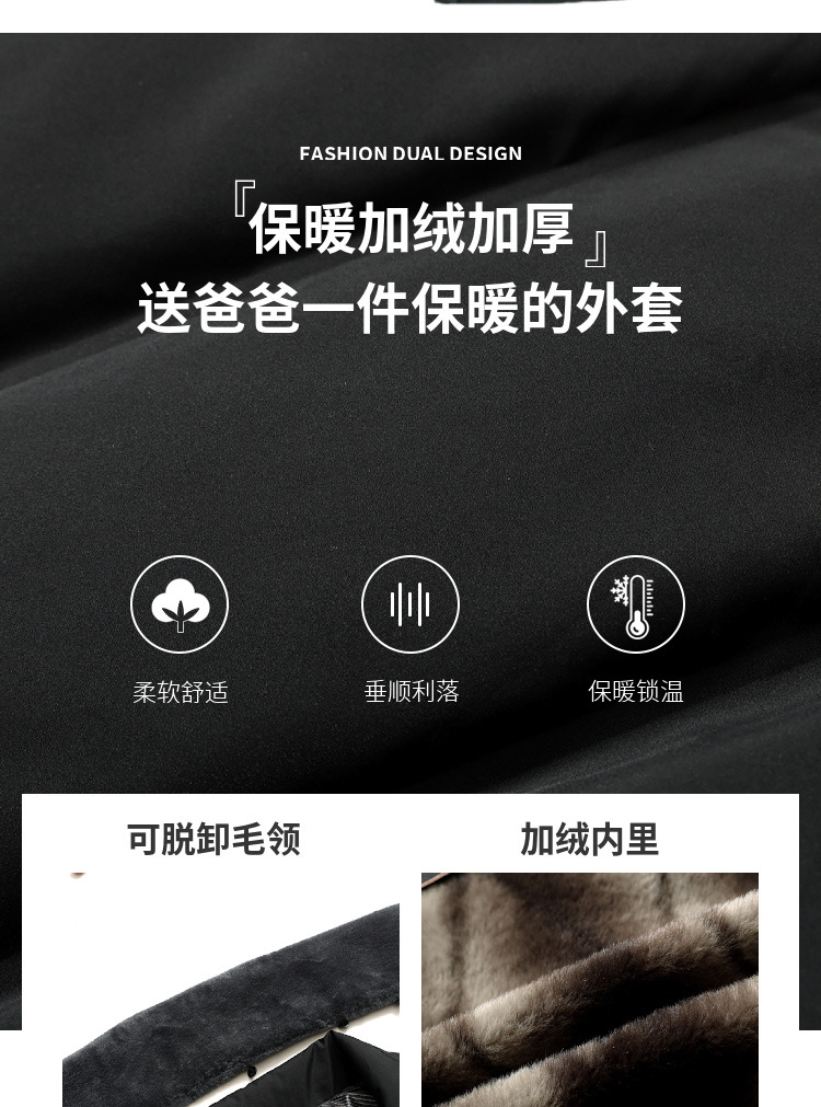 中年冬季羽绒服男中老年人加绒加厚保暖防寒外套爷爷爸爸冬装衣服详情2