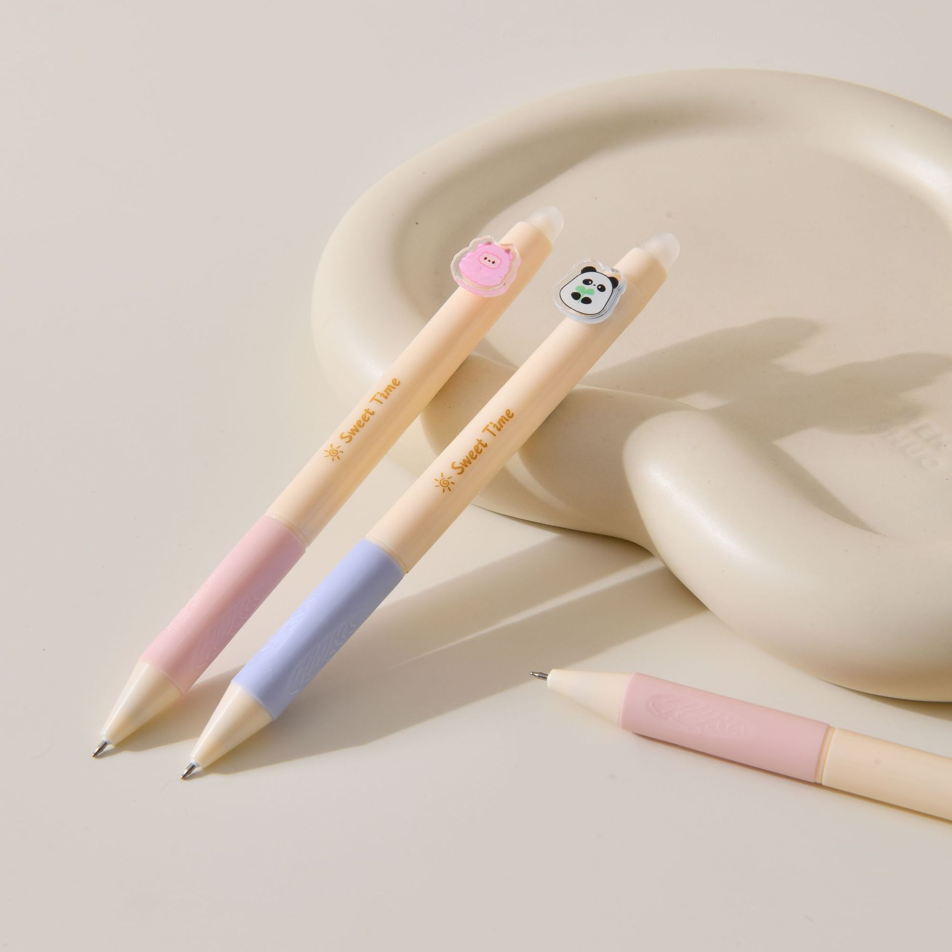 创意熊猫卡通速干可擦笔学生中性笔高颜值办公学习文具贴纸详情10