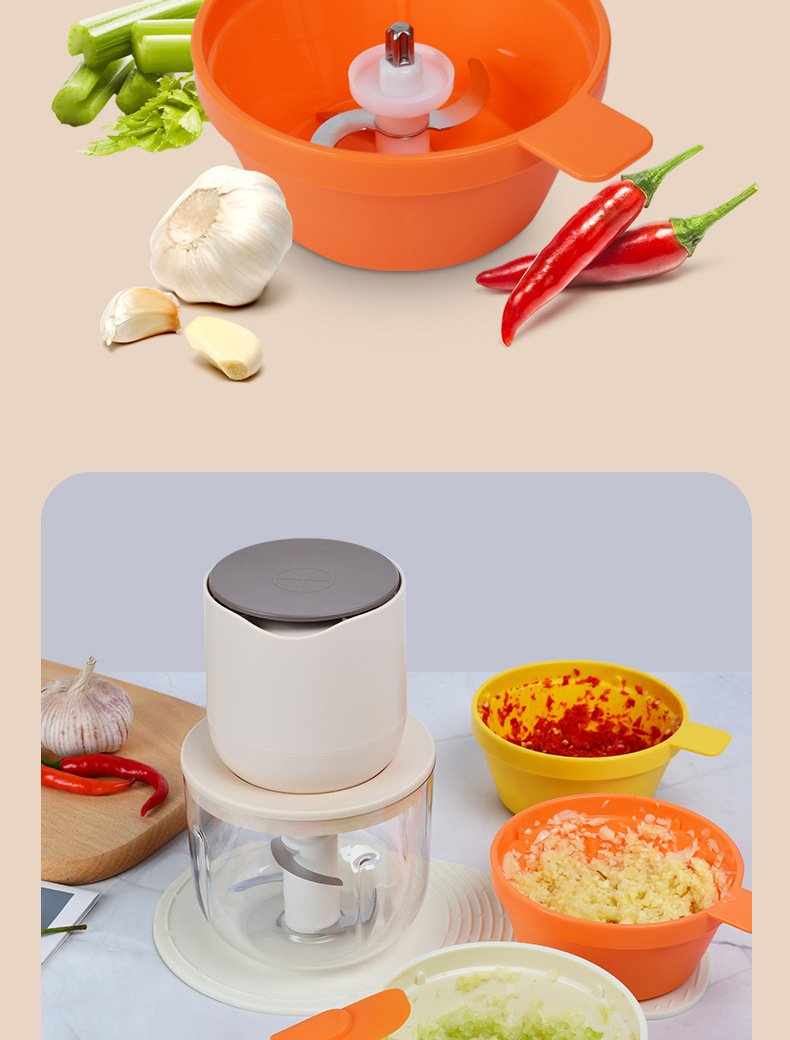 Cross-border electric garlic minder, meat grinder, household kitchen automatic large plastic glass garlic paste and minced garlic machine pic 15
