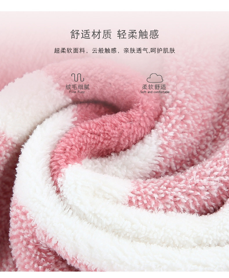 【 Chi Jia 】 Warp knitted coral Fleece AB wide strip bow hand towels, soft absorbent hanging cloths for kitchen and bathroom pic 3