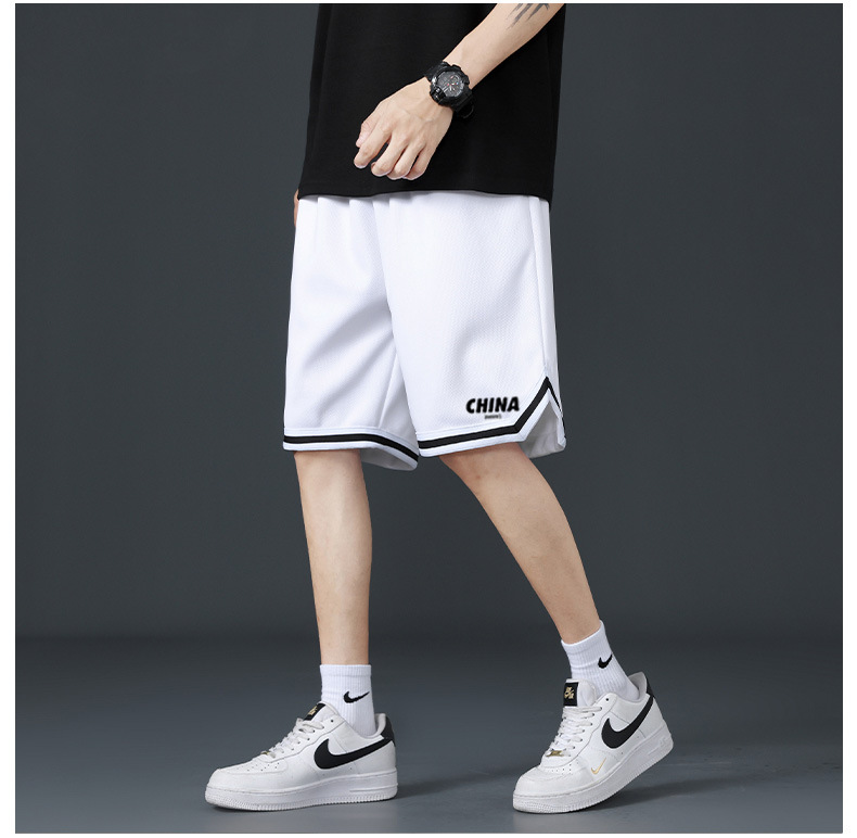 夏季冰丝短裤男潮流薄款沙滩裤宽松百搭直筒大码休闲运动中裤男详情8