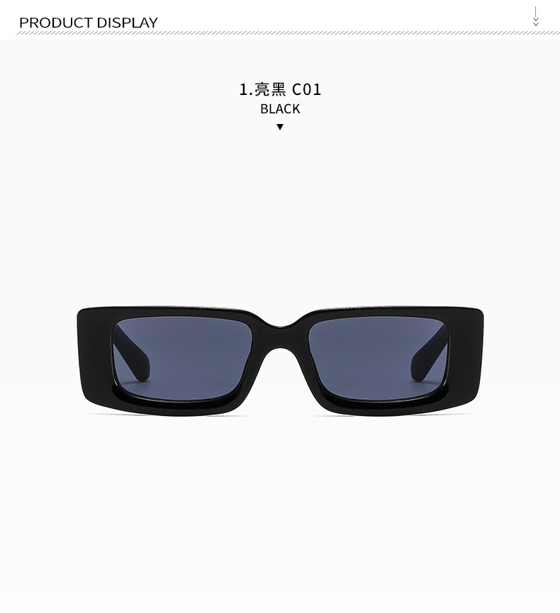 Square narrow-framed sunglasses for women with a high-end feel, new Instagram trendy sunglasses, millennium hot girl photo glasses, cross-border pic 11