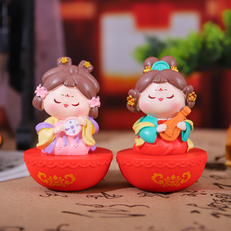 新款古风潮玩梦回大唐不倒翁盲盒国潮娃娃桌面喜庆摆件装饰节庆批国潮详情42