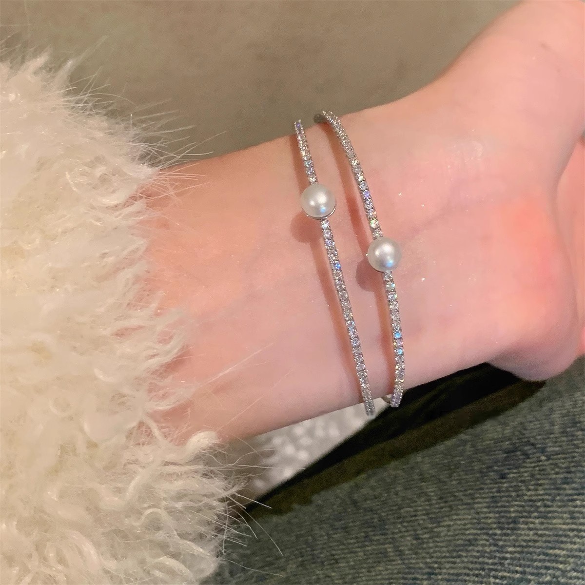 彩色多巴胺锆石手镯女设计感麻花扭结精致手链满钻双层叠戴手饰潮详情16