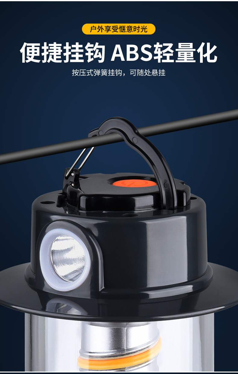 2025跨境新款LED户外氛围照明野营灯长续航双螺旋多功能露营灯详情11