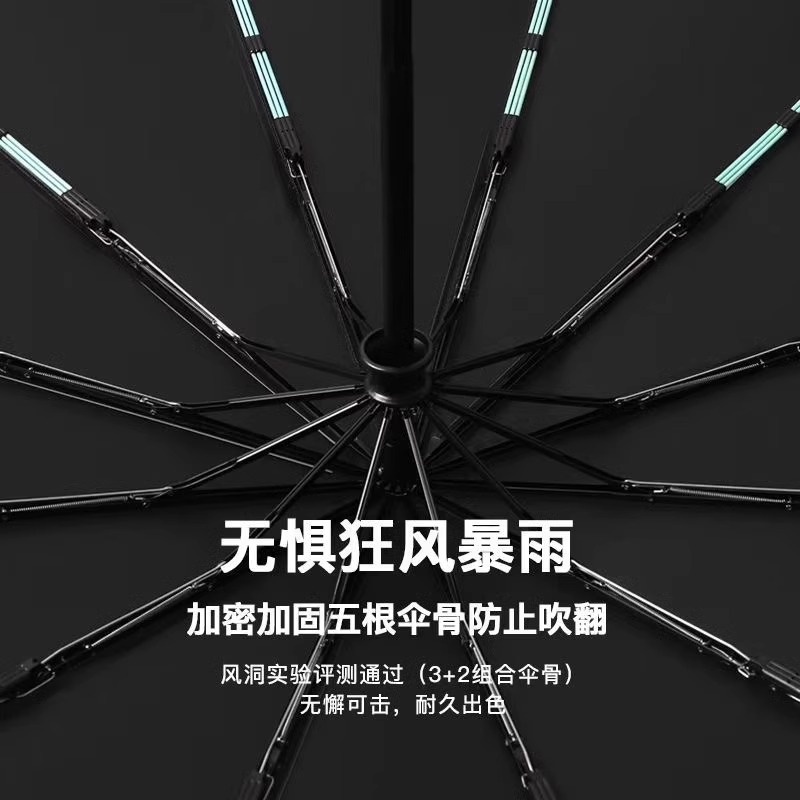 雨伞自动伞24骨大伞 遮阳伞加固抗风暴黑胶防晒伞男士自动晴雨伞详情18