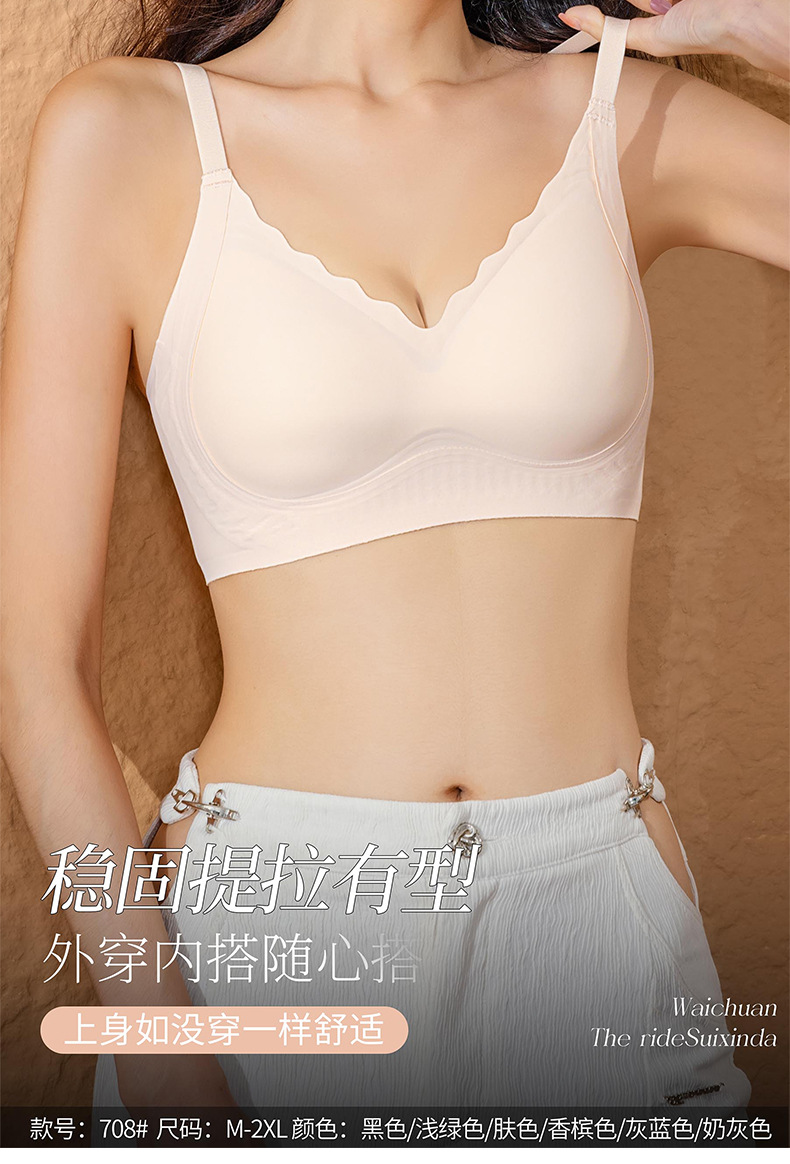 无痕果冻提拉内衣女固定杯小胸聚拢收副乳防下垂薄款无钢圈文胸罩详情6