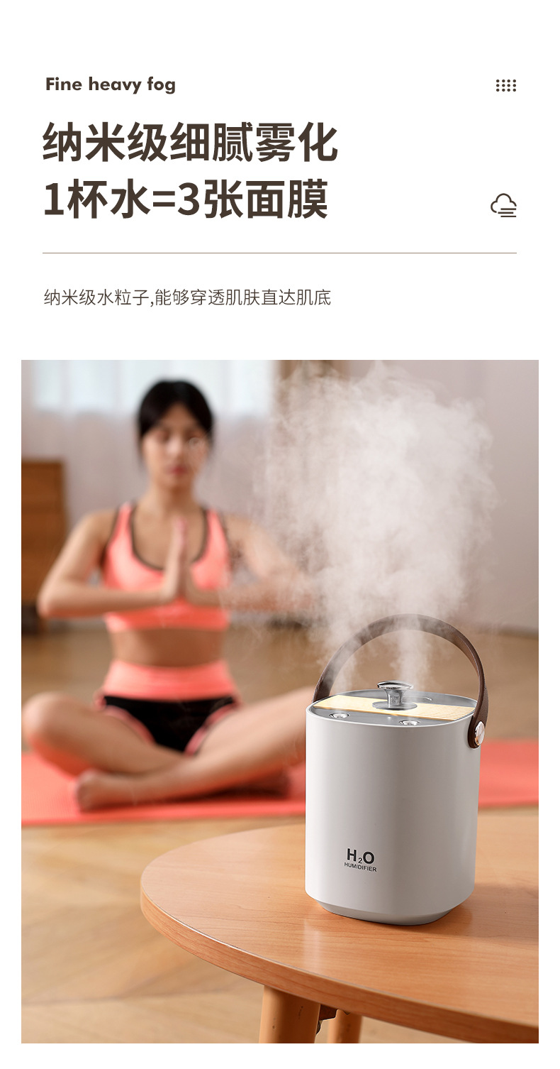 New dual-spray silent portable humidifier for home, office and bedroom air humidification pic 5