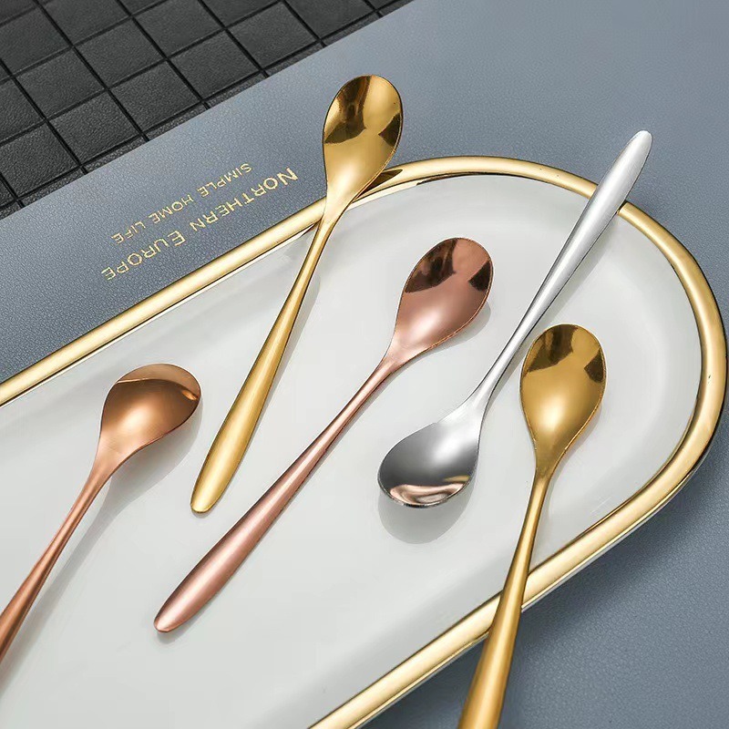 韩式ins风不锈钢长柄咖啡勺 家用调味搅拌勺创意甜品勺不锈钢勺子详情3