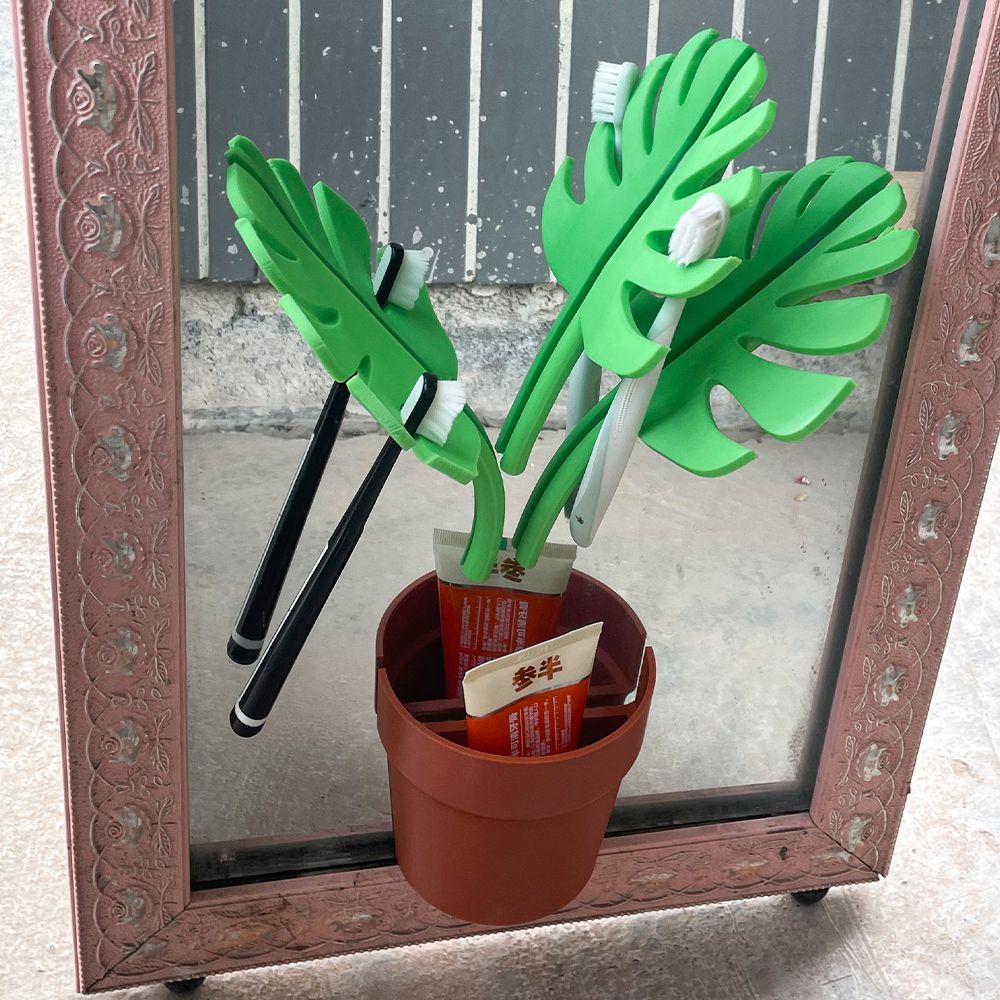 跨境新款Monstera Coaster龟背竹杯垫3D打印植物装饰品塑料工艺摆件详情1