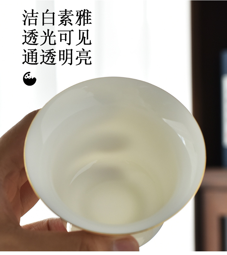 Dehua sheep fat Jade White porcelain Gongfu tea sets, complete sets of tea cups, business gifts and souvenirs wholesale, LOGO design pic 14