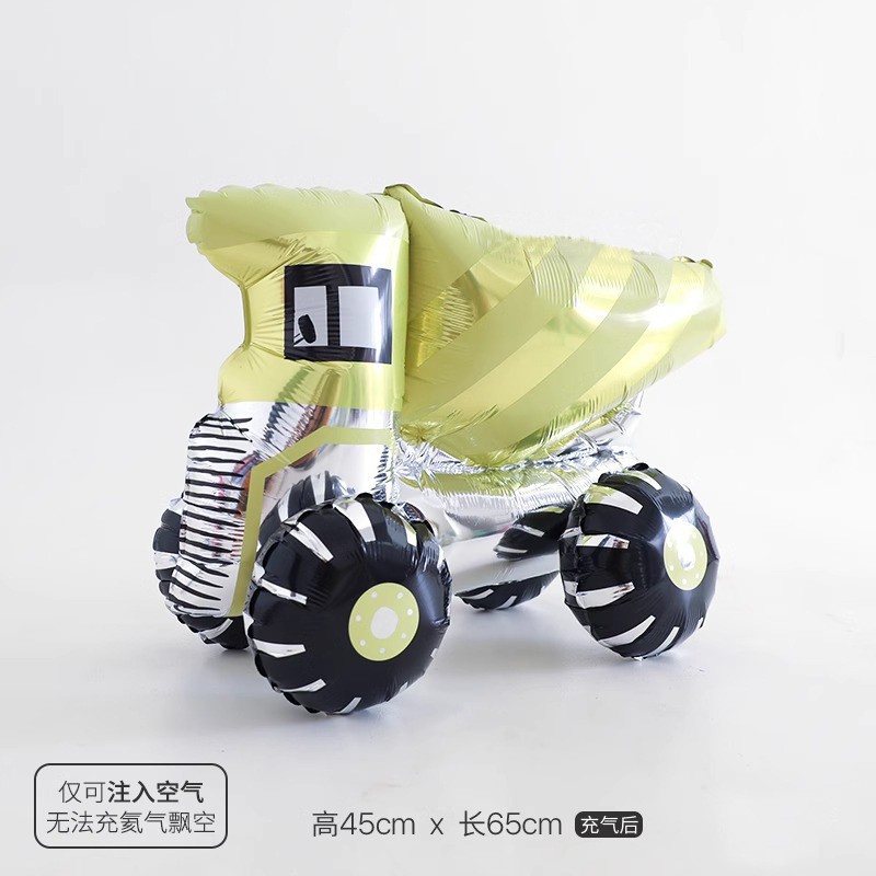 大号3D拼接组装挖掘机车铝膜气球 儿童男孩生日主题派对布置装饰详情9