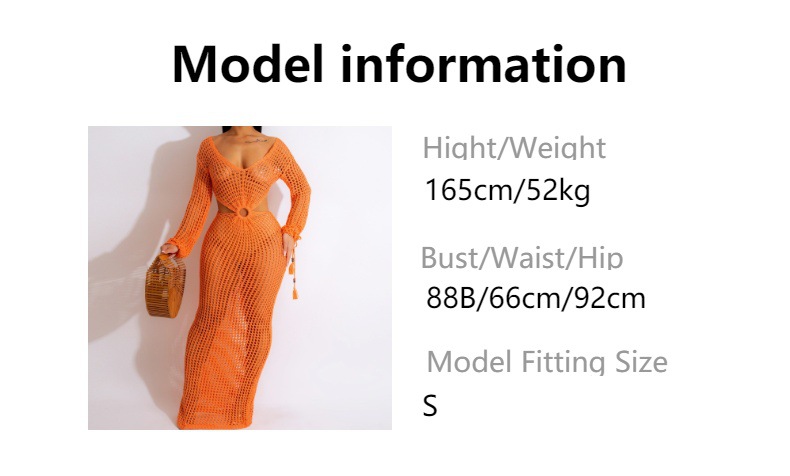 亚马逊速卖通欧美女装性感镂空针织连衣裙夏季深V沙滩罩衫长裙详情1