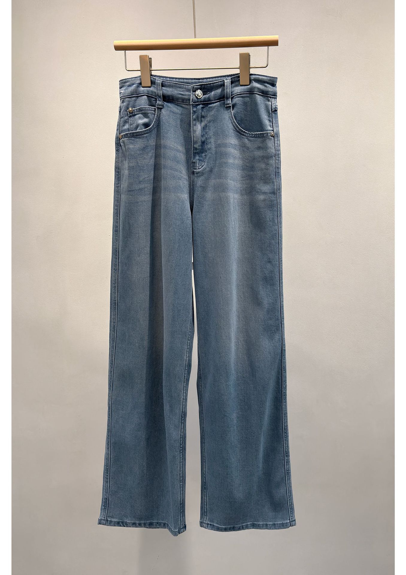 JU柔软~小禾家柜上2.8K/重工洗水轻薄阔腿直筒弹力牛仔裤女C54004详情16