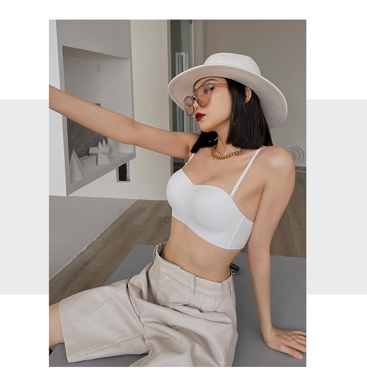 Strapless shaping underwear for women, anti-slip side retraction, small chest retraction, seamless, strapless, and sexy bra cover without steel rings pic 15