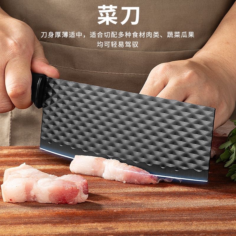 厨房不锈钢刀具套装肥仔柄披覆六件套六角钻石纹彩色礼品盒装刀具详情20