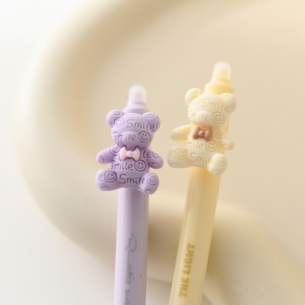Chenxi Egg Treasure Party Bear Press Erasable Pen 1+2 Set Blue Pen core ST Pen Tip 0.5mm smooth writing pic 15