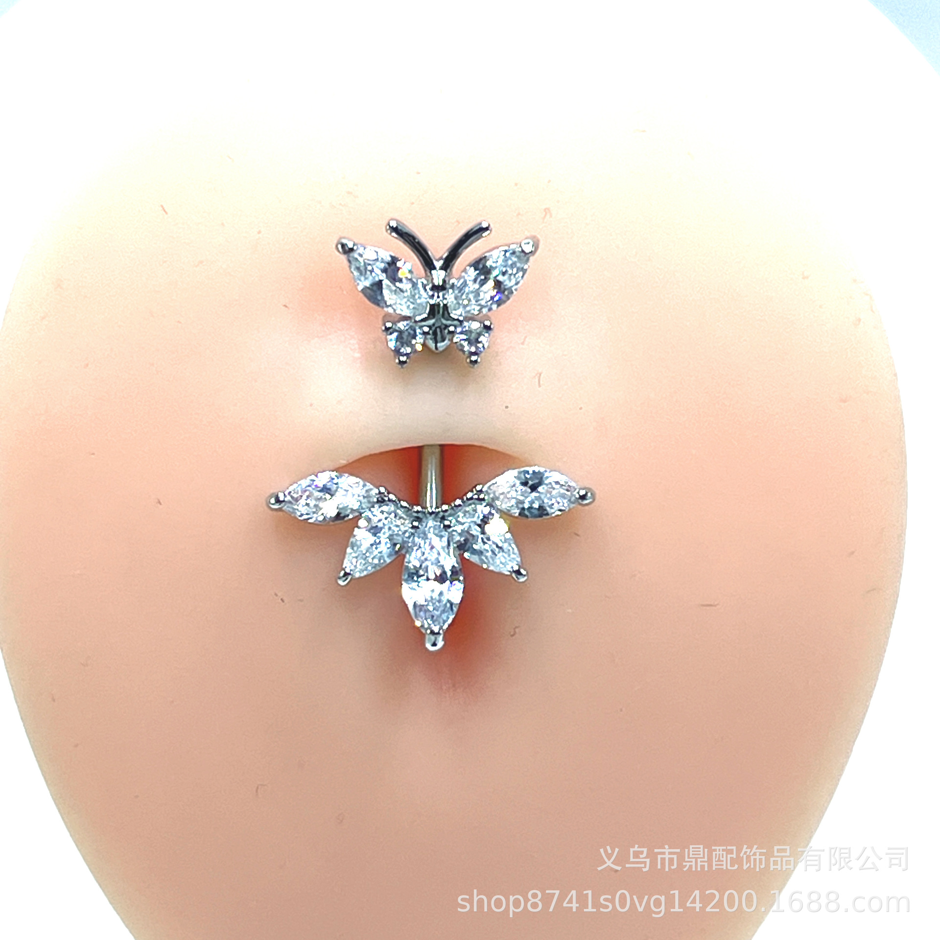 速卖通eBay亚马逊爆款不锈钢肚脐钉镶锆石肚脐环人体穿刺饰品详情5