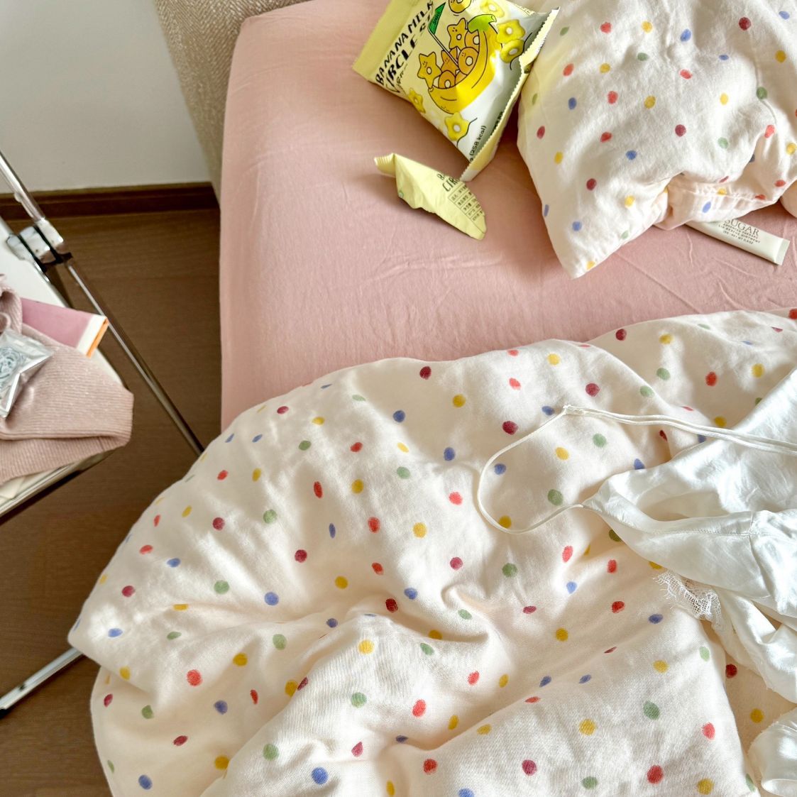 小红书A类全棉有氧双层纱四件套母婴级透气纯棉纱布小清新Kitty猫详情29