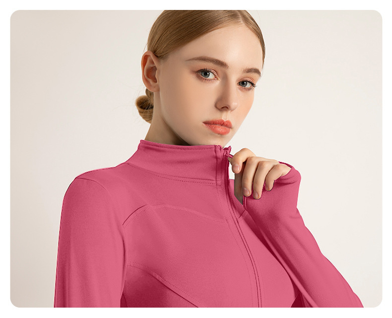 2024新款瑜伽服运动上衣加绒拉链外套女秋冬高级百搭显瘦运动户外详情45