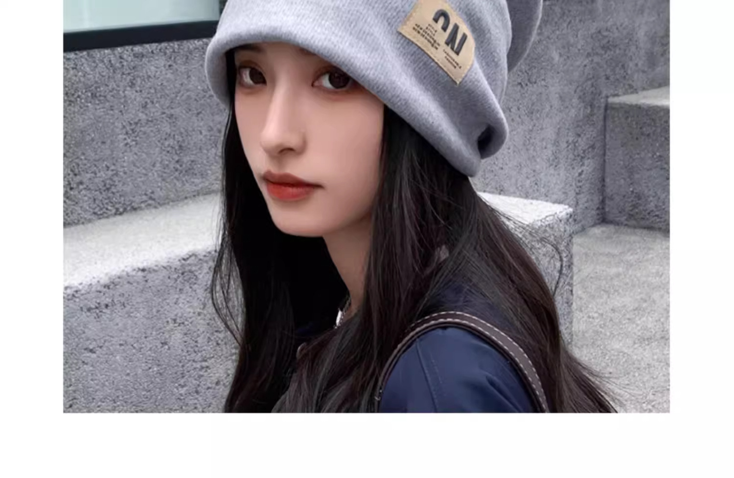 秋季女士保暖堆堆帽 针织显脸小月子帽 冷帽包头帽 防风防寒护耳套头帽 成人帽款详情4