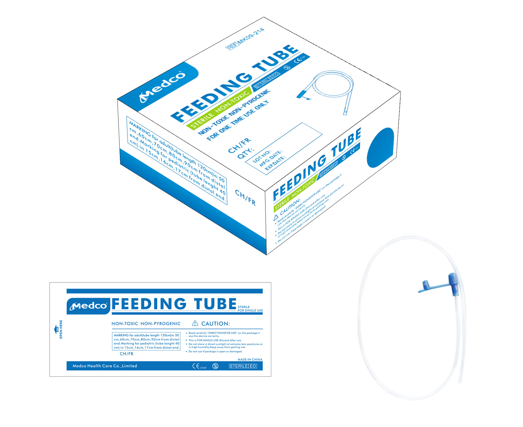 跨境专供一次性PVC喂食管医用级鼻饲管英文独立包装成人儿童胃管详情6