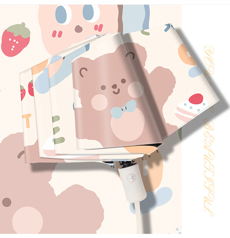 全自动卡通雨伞女可爱晴雨两用太阳伞防晒防紫外线遮阳伞定制logo详情14