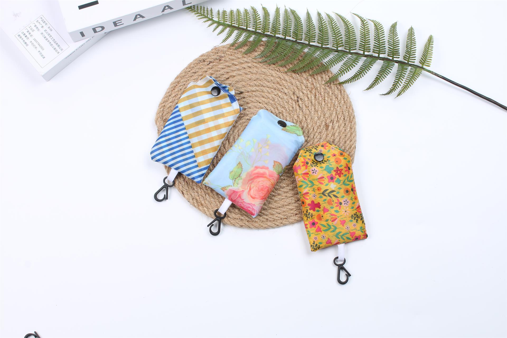 现货花布手机购物袋涤纶收纳袋便携可折叠大容量手提袋超市买菜详情3