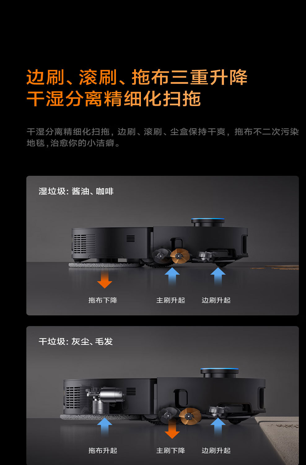 追觅Matrix10 Ultra智能换拖布分区清洁扫地机器人 吸扫洗拖一体详情16