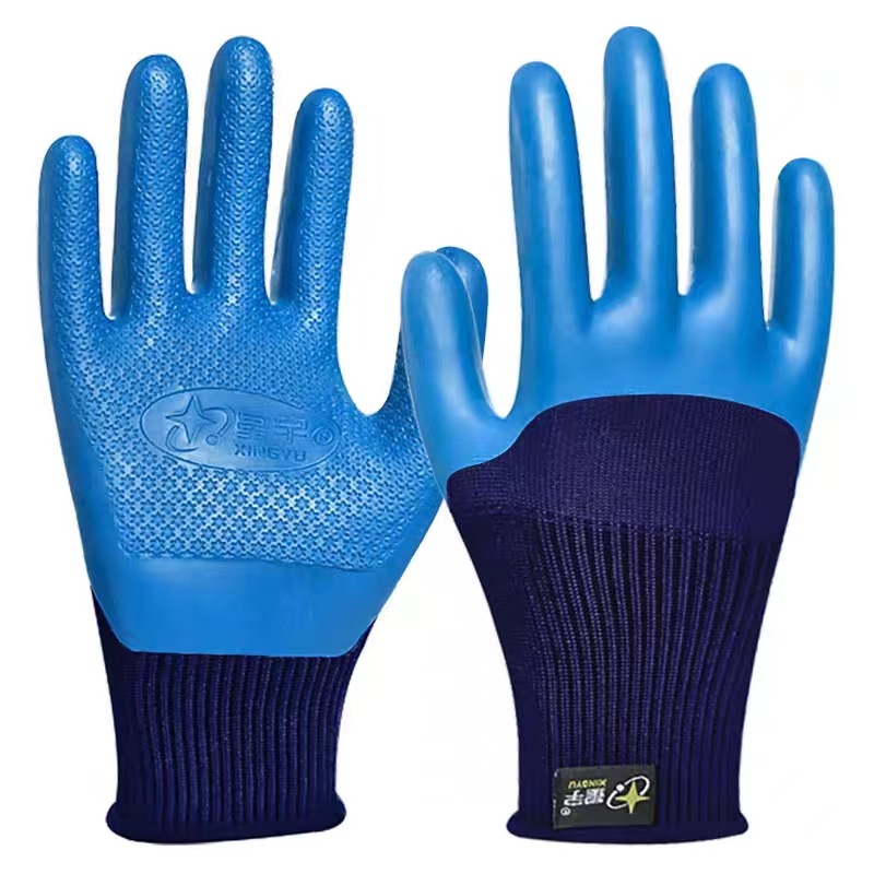 12 pairs of Xingyu labor protection gloves, Unaibao A698 wear-resistant and anti-slip latex embossed protective construction site gloves pic 2