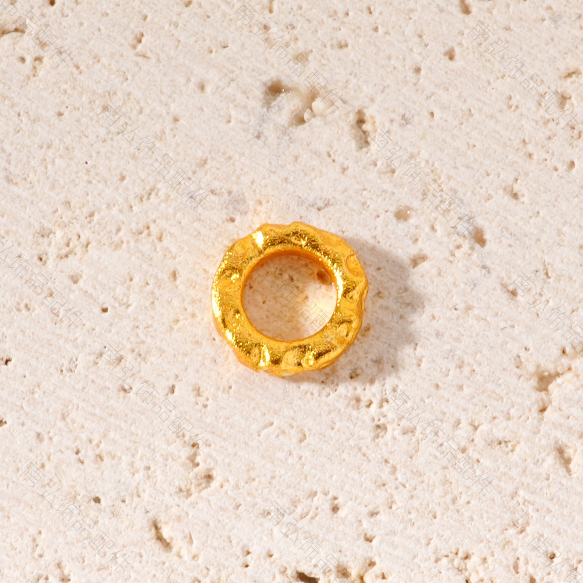 New ancient-style sand gold circular ring with concave dot spacers and beads, high-end DIY bracelet and necklace accessories pic 13
