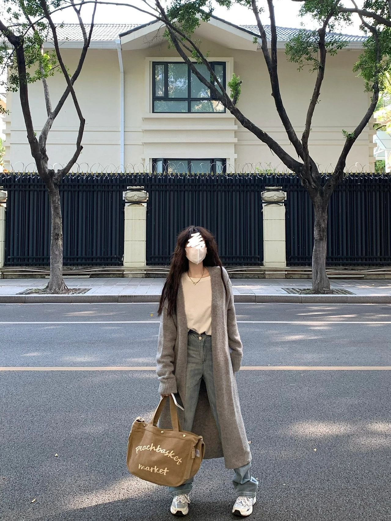 KANING灰色中长款过膝毛衣外套女2025春季慵懒风薄百搭针织衫开衫详情7