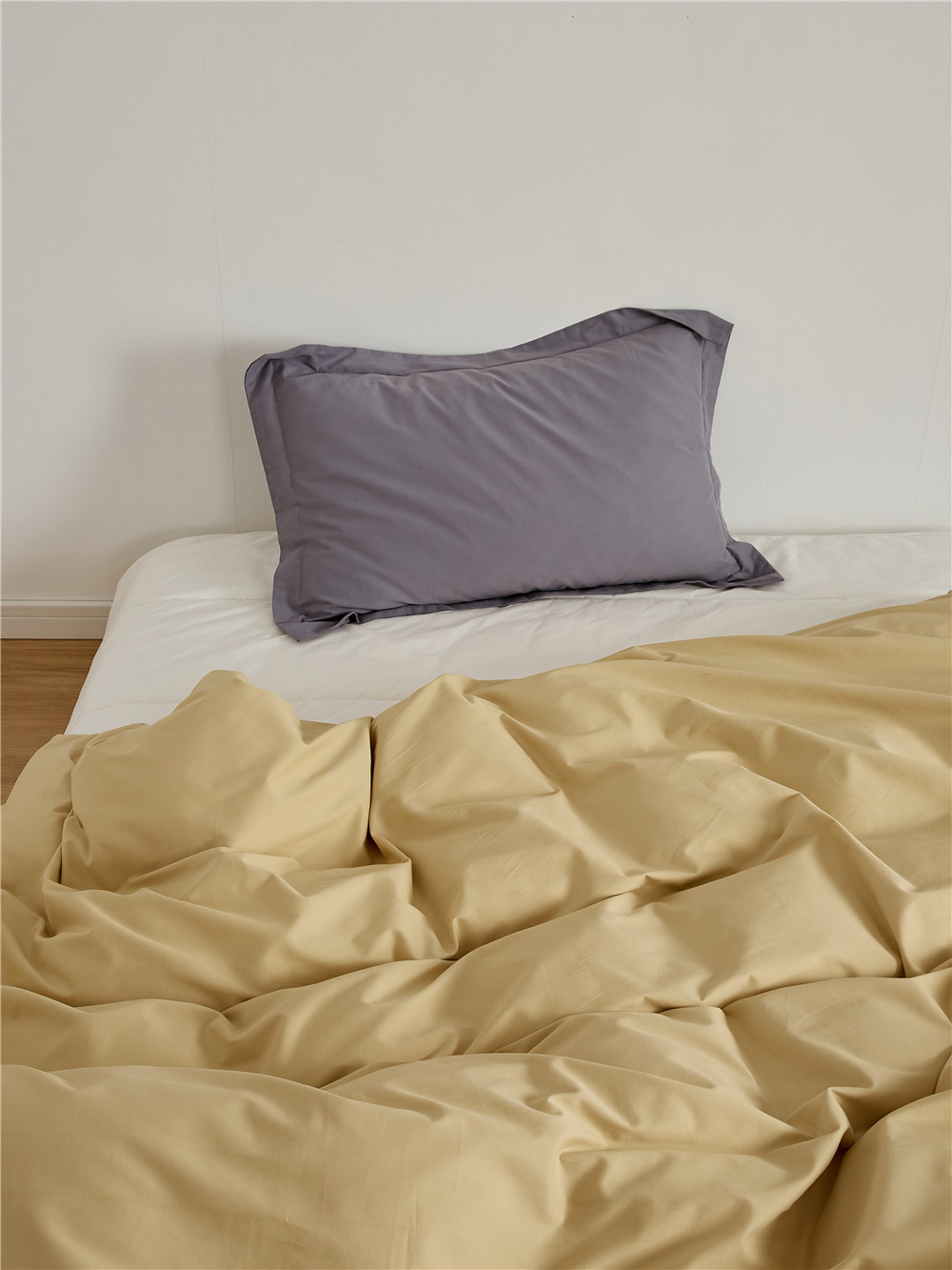Long-staple cotton single item, all-cotton brushed quilt cover bed, simple pigment color pure cotton autumn and winter 1.8m bedding pic 45
