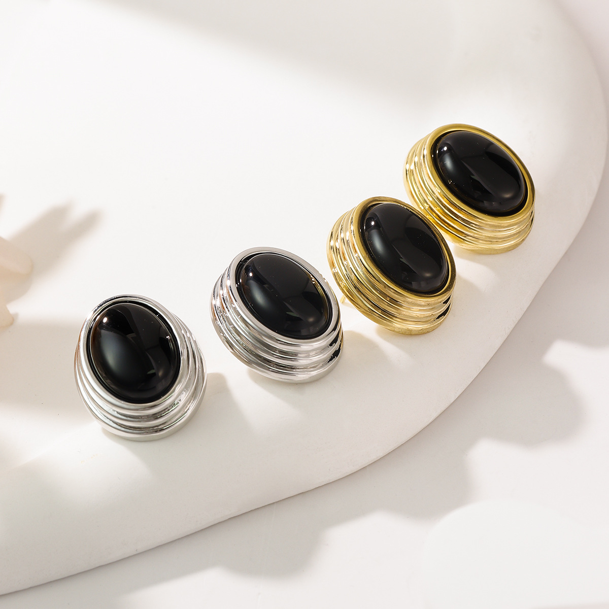 s925银针耳环新款高级感爆款耳饰小众独特虎眼石耳钉美拉德风详情4