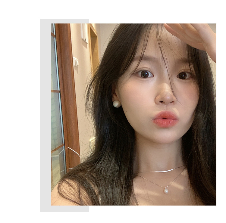 925纯银磨砂光面耳钉2023年新款潮气质名媛高级感冷淡风耳饰详情5