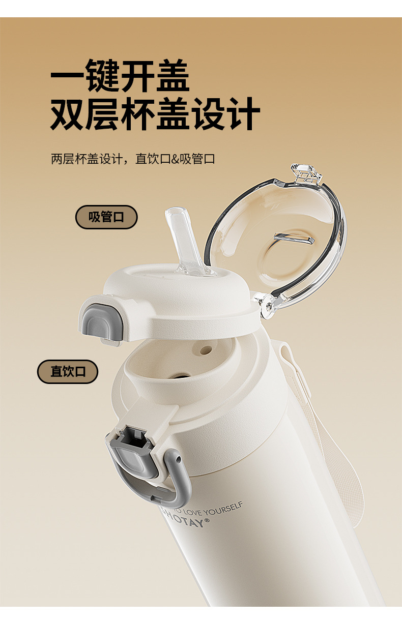 尚泰简约316不锈钢双饮口学生男女网红高颜值ins保温杯450ML详情6