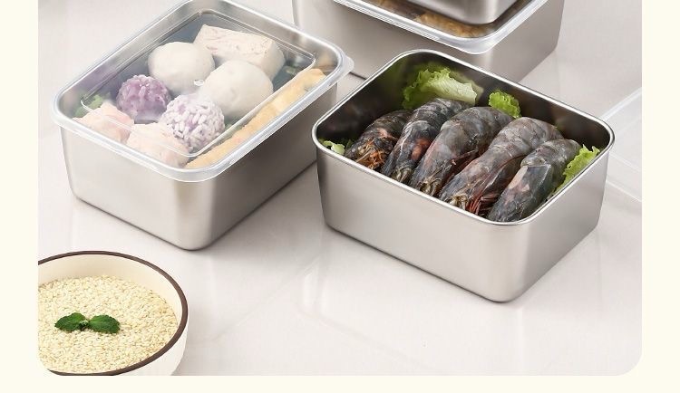 Stainless steel food storage boxes, sealed food boxes with LIDS, refrigerator storage boxes, outdoor street food boxes, bento boxes, lunch boxes pic 9