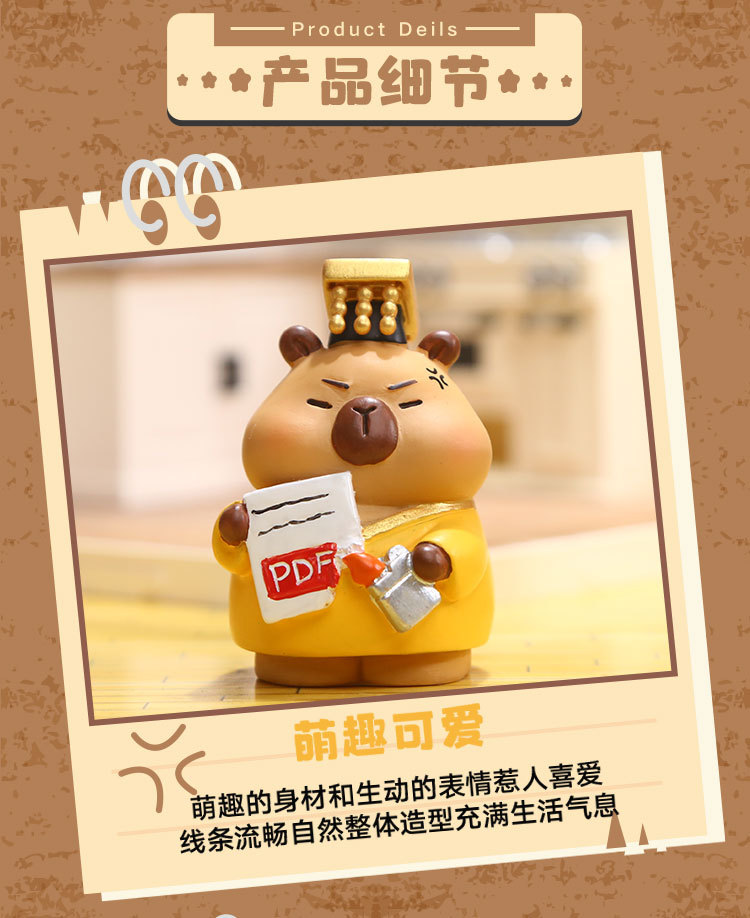 Capibara - I Love Going to Work Blind Box Cartoon Creative Desktop Display, Cute and adorable Resin Display Blind box pic 10