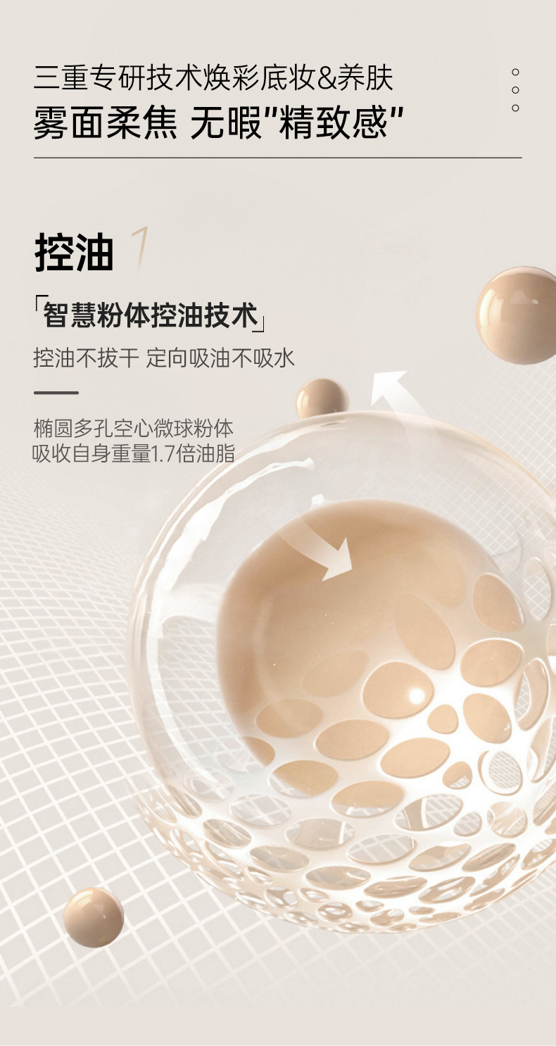 德德维芙保湿抗皱粉底液控油持妆奶油肌遮瑕持久不脱妆养肤粉底液详情6
