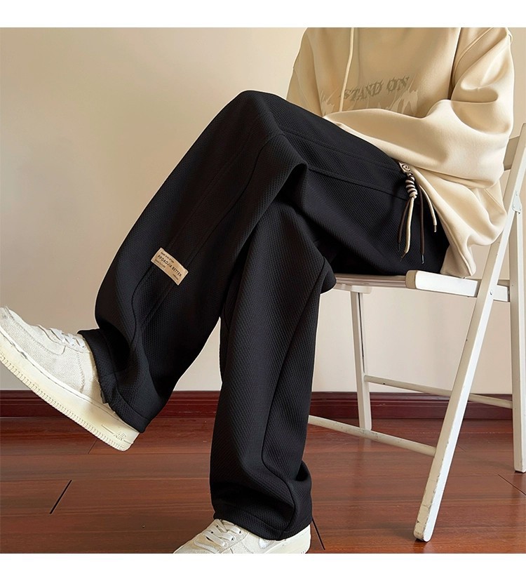 潮牌休闲裤子男宽松春秋新款抽绳运动裤青少年学生高级感卫裤长裤详情15