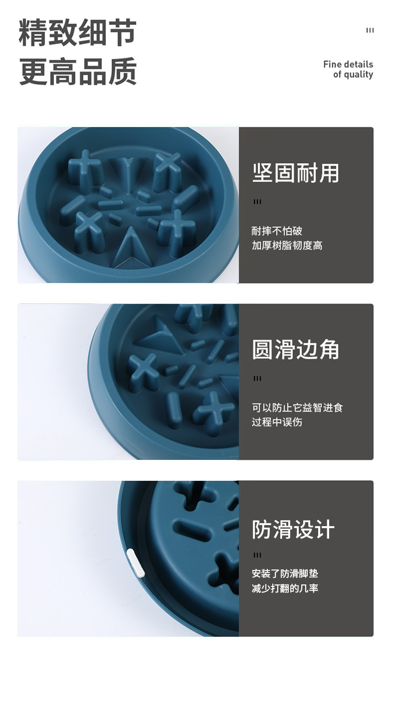 Rongka Pet Cross-border Pet Bowl Cat and Dog anti-choking and anti-vomiting Slow Food Bowl, Multi-color small and medium-sized dog slow Food six-sided bowl pic 7