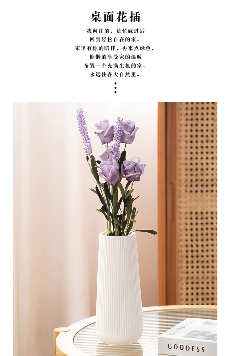 跨境爆款陶瓷花瓶创意家居客厅白色水培花器北欧干花插花装饰摆件详情7