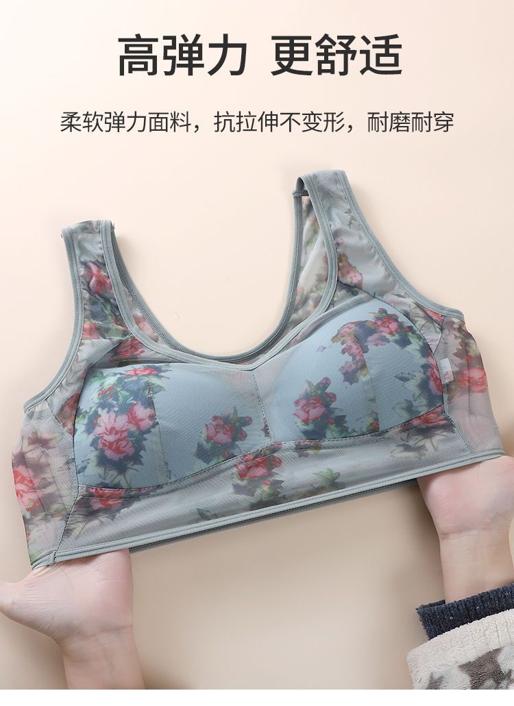 中老年妈妈内衣女士聚拢防下垂文胸罩无钢圈收副乳背心式运动抹胸详情11