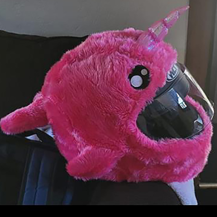 Cycling warm mask, cartoon cute animal, funny helmet protection cover, street blast, personalized plush helmet cover to block the wind pic 10
