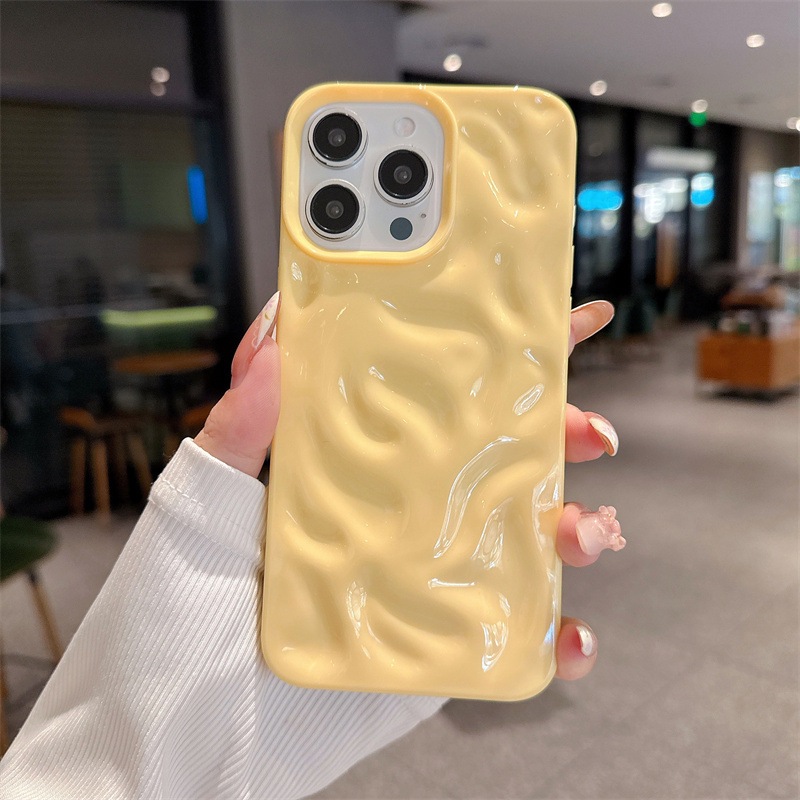 简约陨石纹适用iPhone16苹果15promax手机壳立体波浪14纯色13软壳详情9