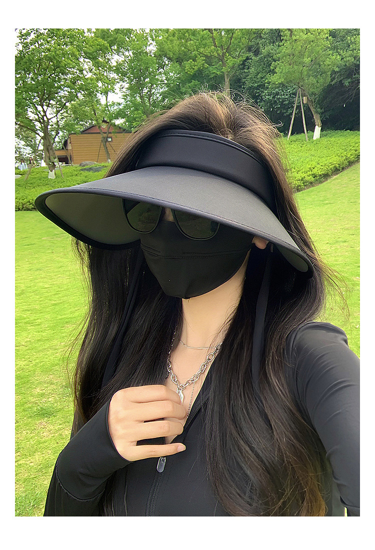 品牌【森多娜】遮阳帽 夏季防晒帽女款防紫外线加大帽檐空顶遮阳帽子uv冰丝太阳帽详情4