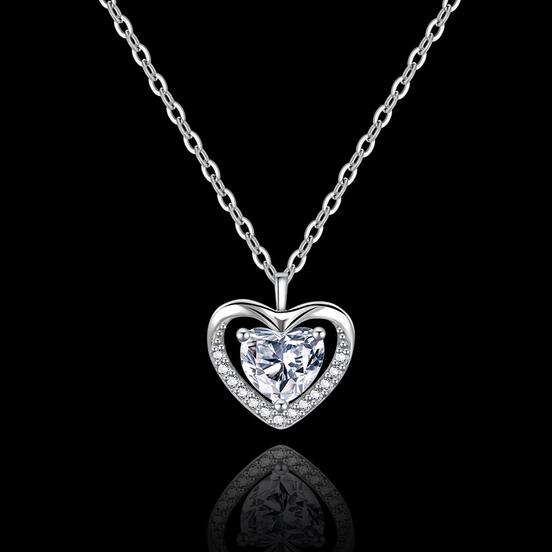 S925 All-silver Swan Kiss Heart Necklace for Women, 26 new style gourd pendant love bouquet necklace pic 16