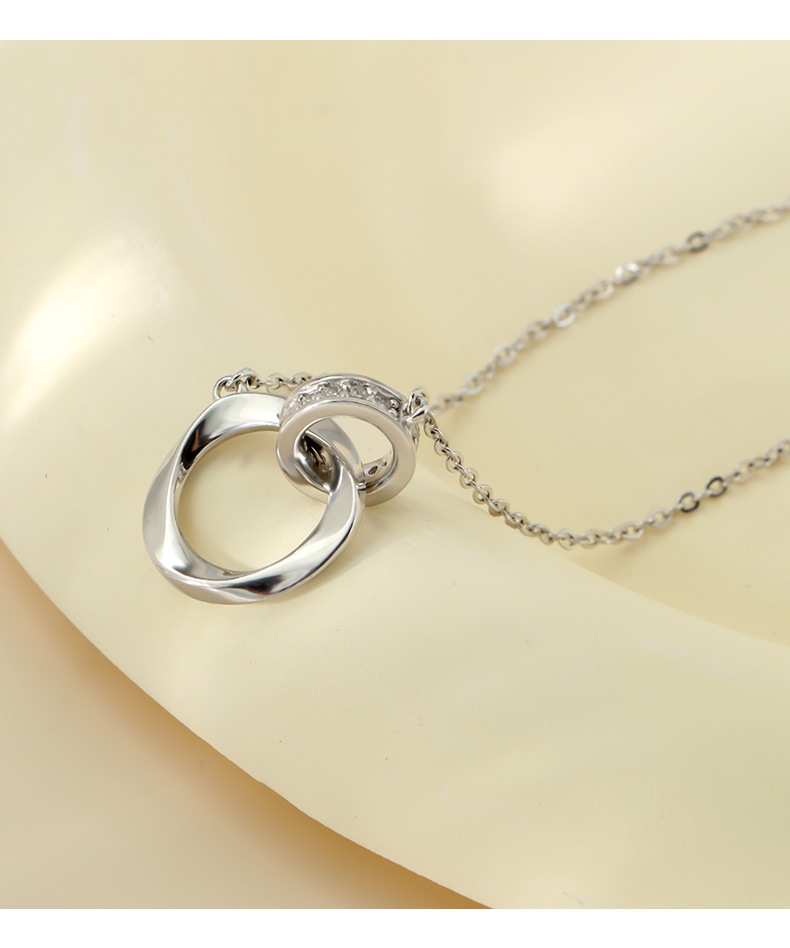 925纯银项链莫比乌斯吊坠女锁骨链小众轻奢ins青岛批发高级感配饰详情12