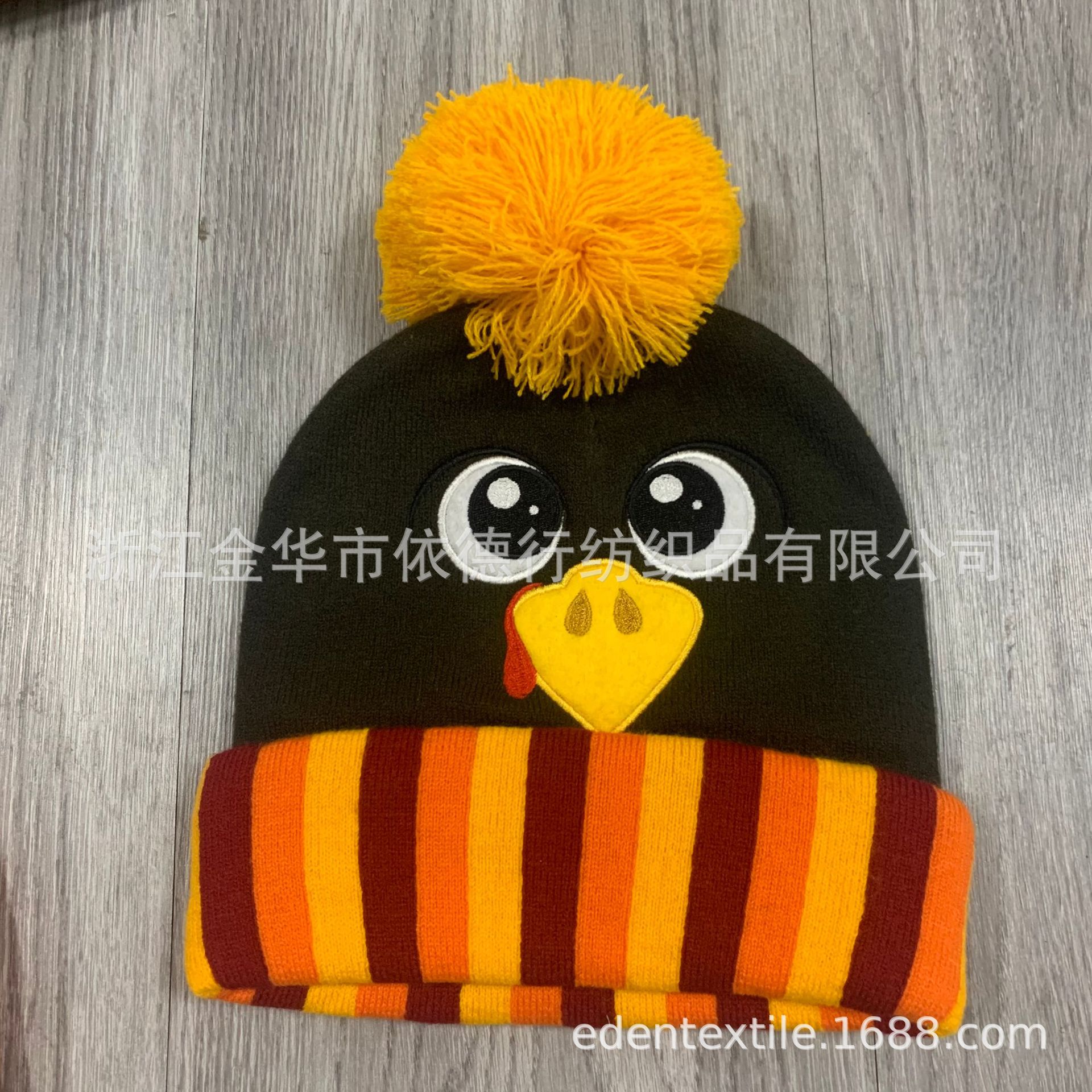 针织帽节日氛围感帽子感恩节火鸡帽刺绣卡通帽厂家直销跨境亚马逊详情12